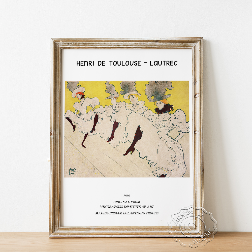 Henri de toulouse lautrec exhibition museum poster la troupe de mademoiselle eglantine art prints vintage wall decor picture