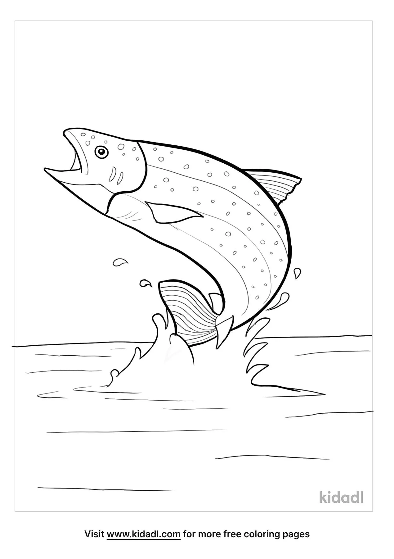 Free rainbow trout jumping out of water coloring page coloring page printables