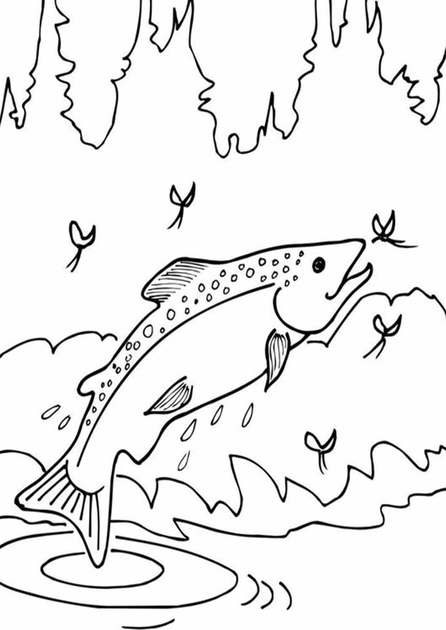 Free easy to print fish coloring pages