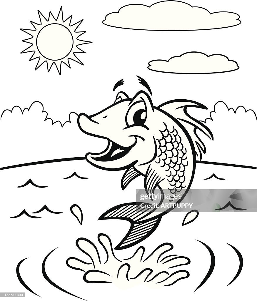 Coloring book fish high