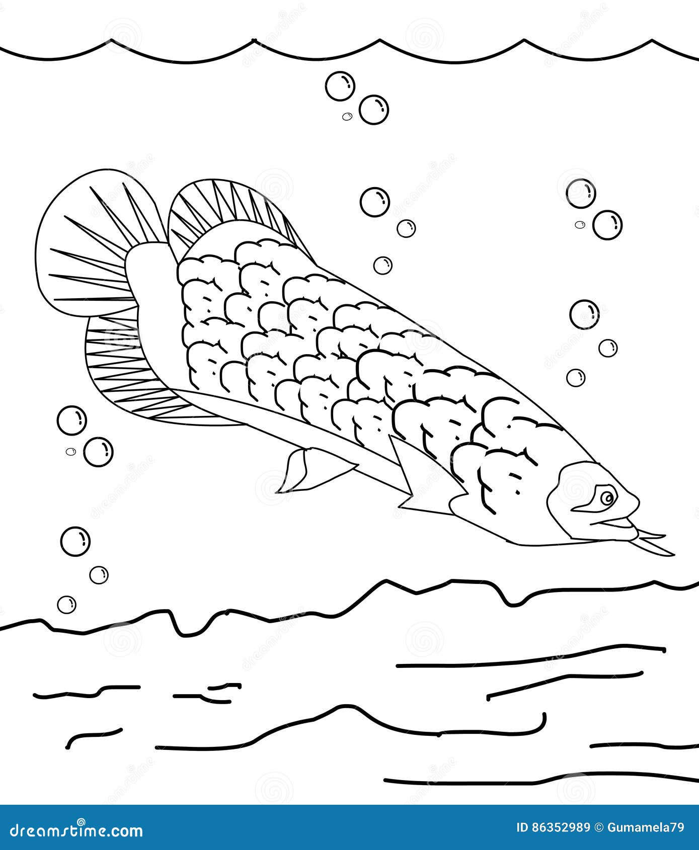 Fish coloring page stock illustration illustration of dolphin