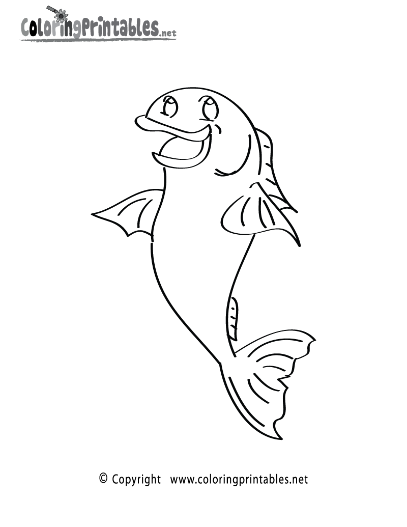 Cartoon fish coloring page