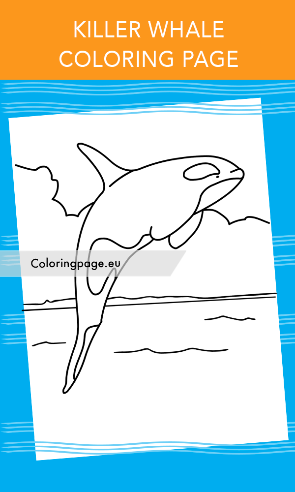 Killer whale jumping out water coloring page