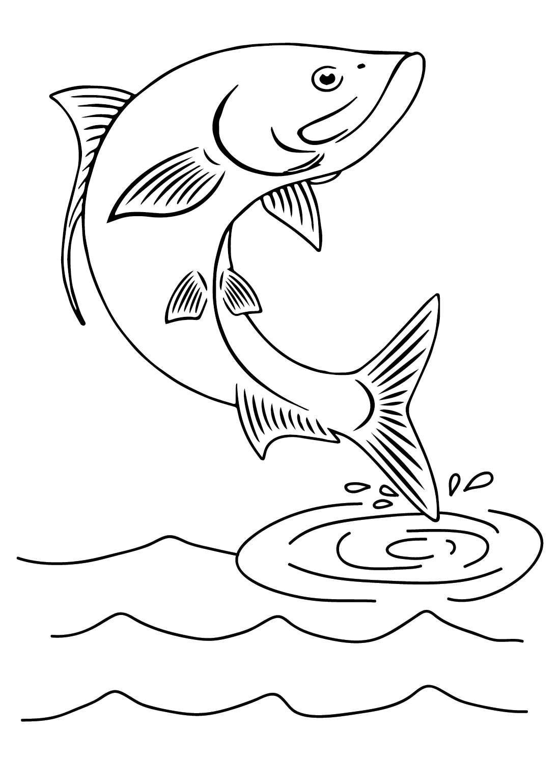 Tarpon jump on the water coloring page