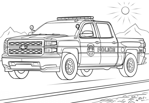 Police truck coloring page free printable coloring pages