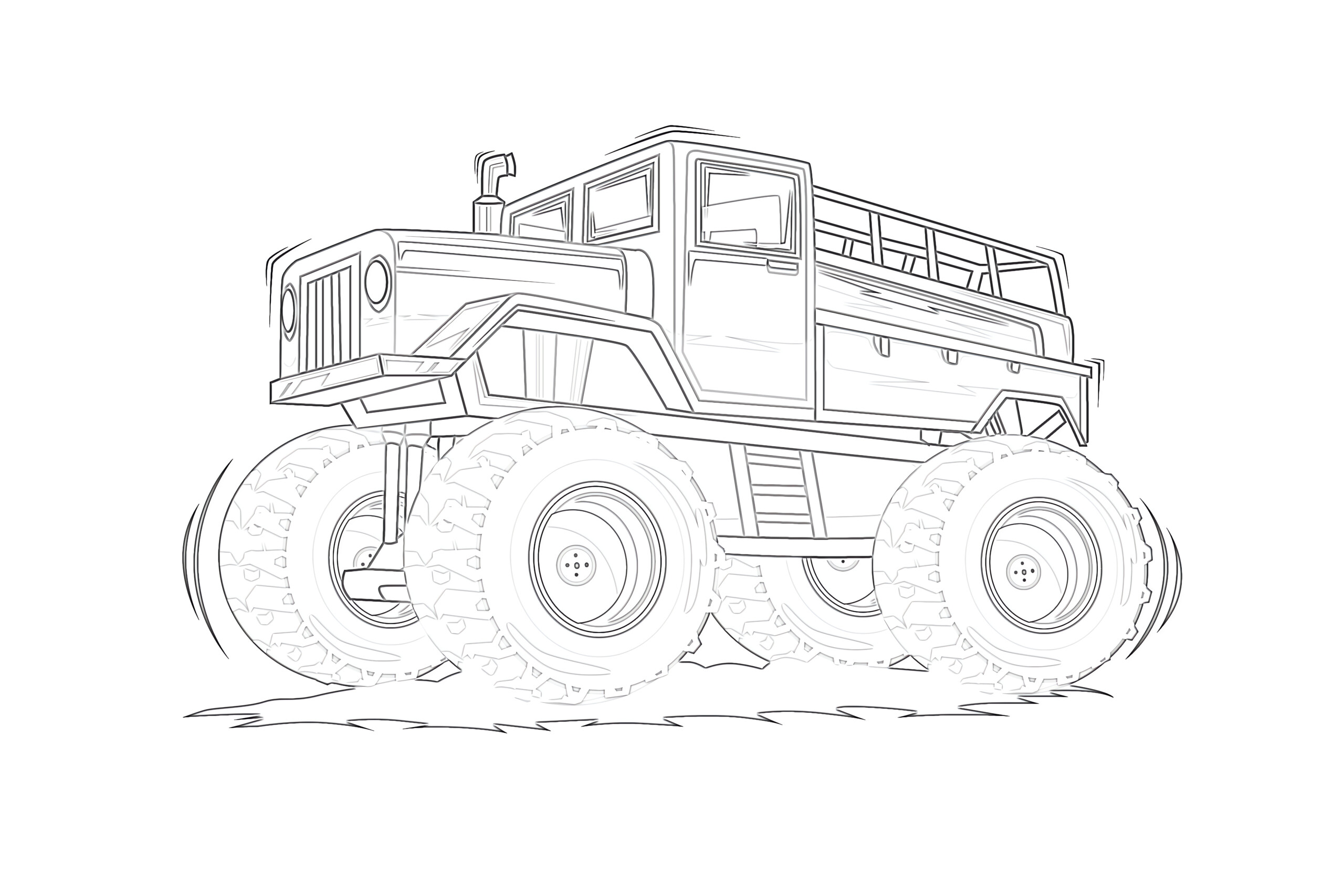 Big truck car coloring page