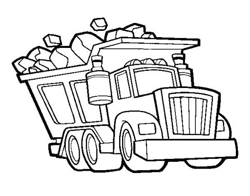 Coloring pages trailer dump truck coloring page