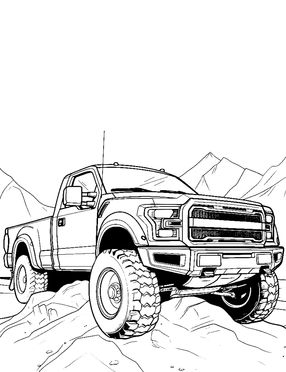 Truck coloring pages free printable sheets