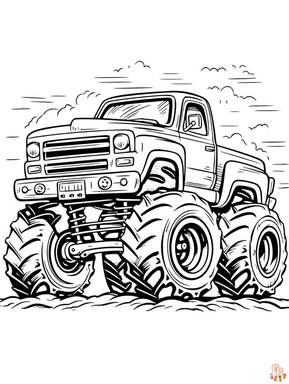 Monster truck coloring pages free printable