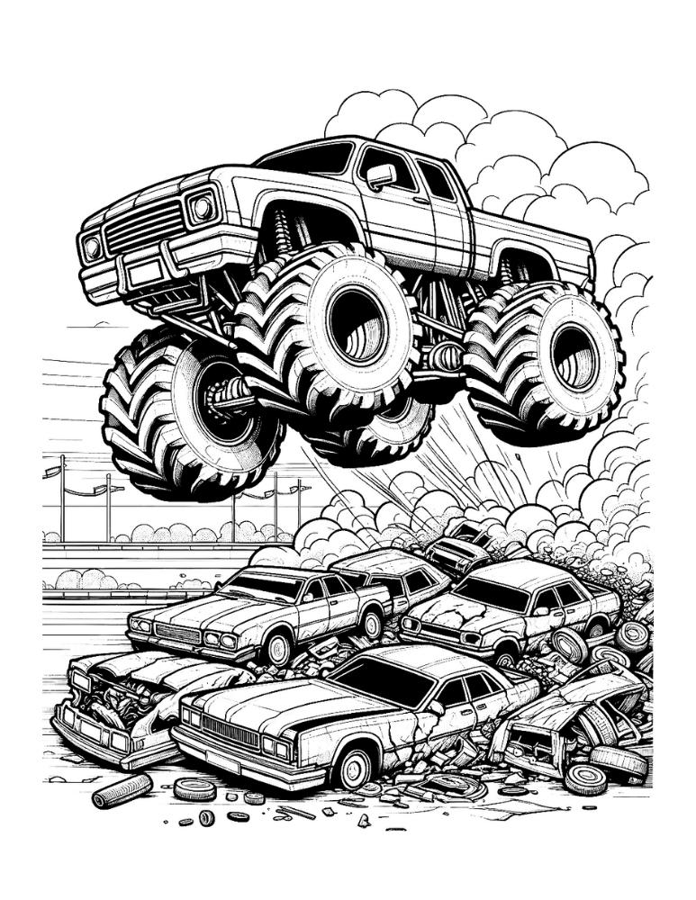 Free monster truck coloring pages for kids