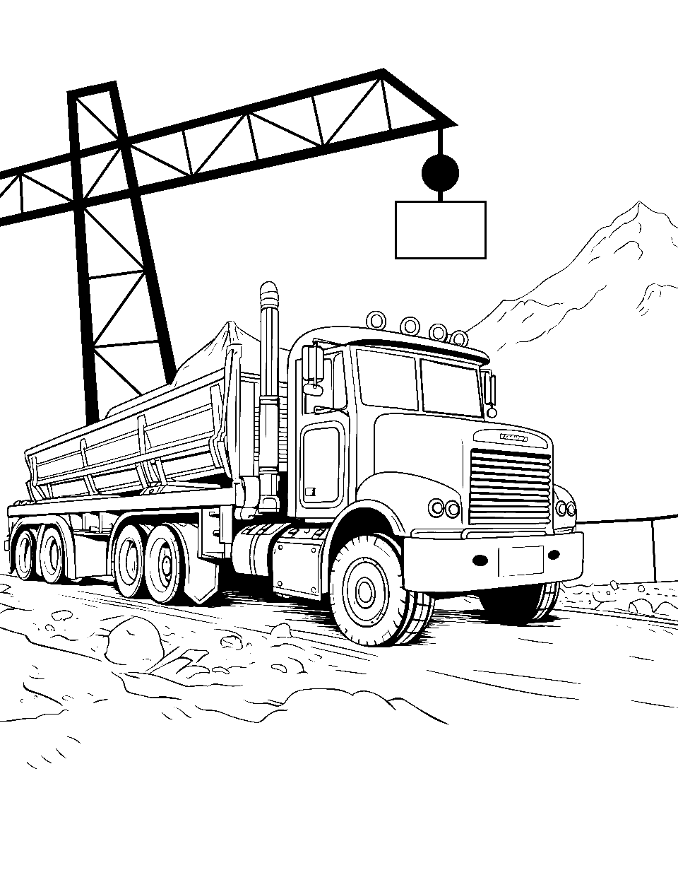 Truck coloring pages free printable sheets