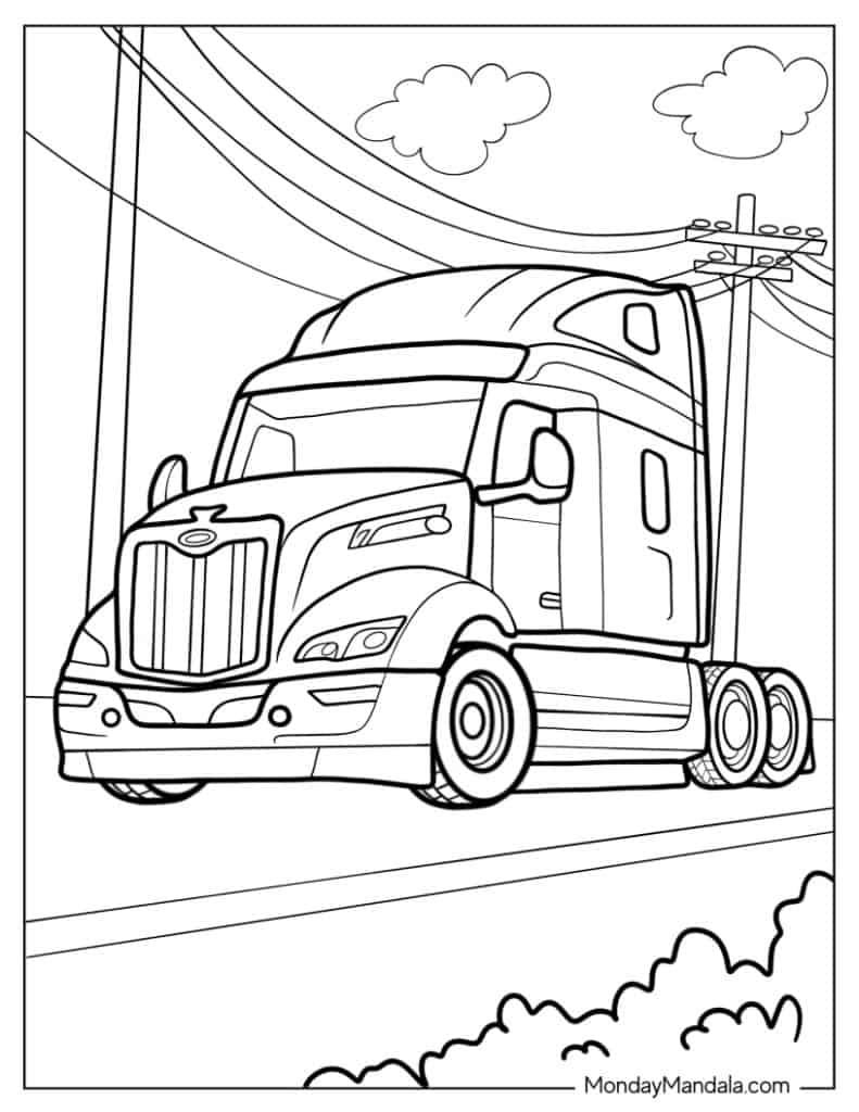 Truck coloring pages free pdf printables