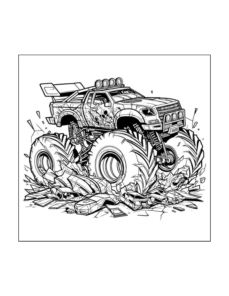 Free monster truck coloring pages for kids