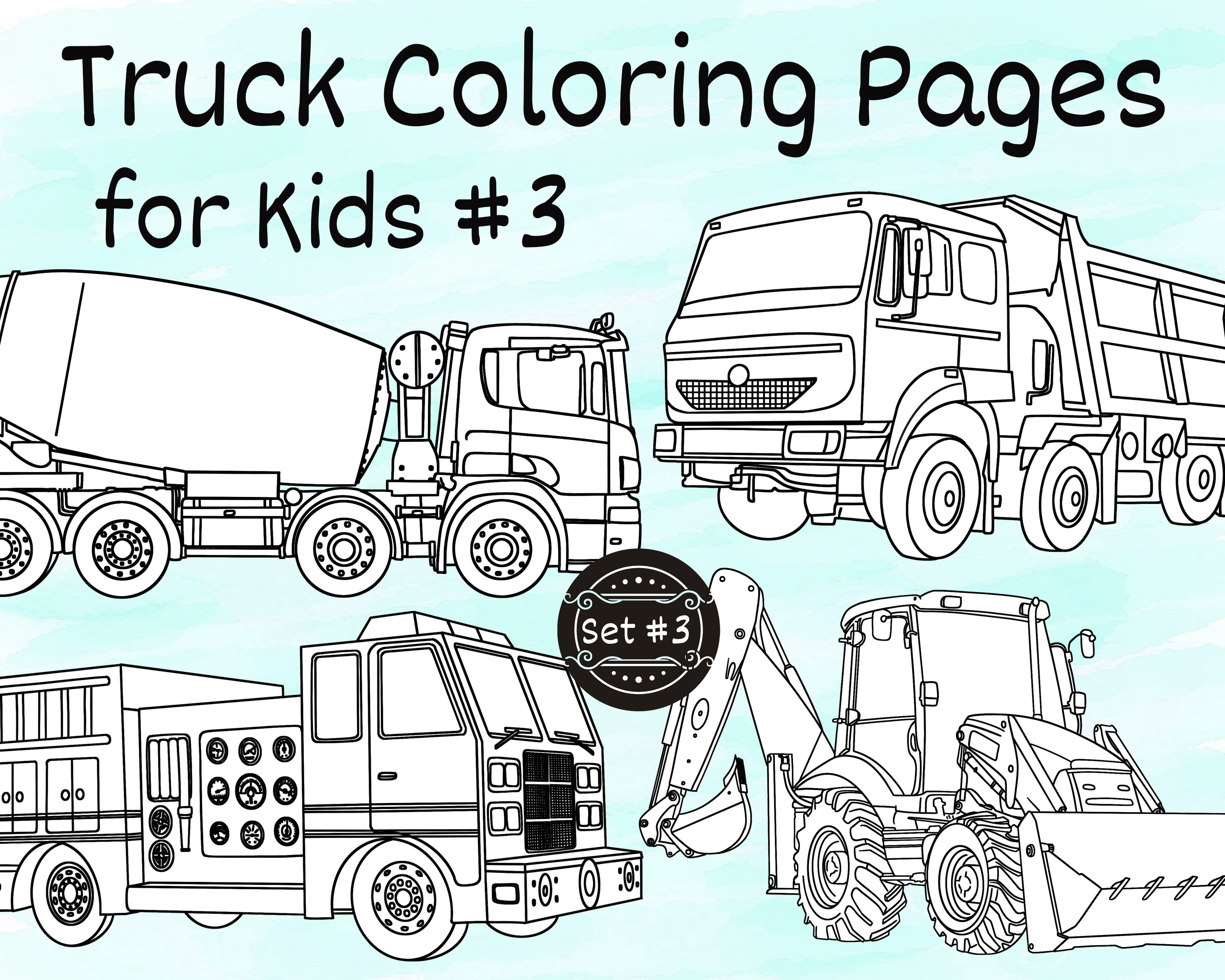 Truck coloring pages for kids printable coloring pages trucks for coloring coloring for pages for kids to print pdf set