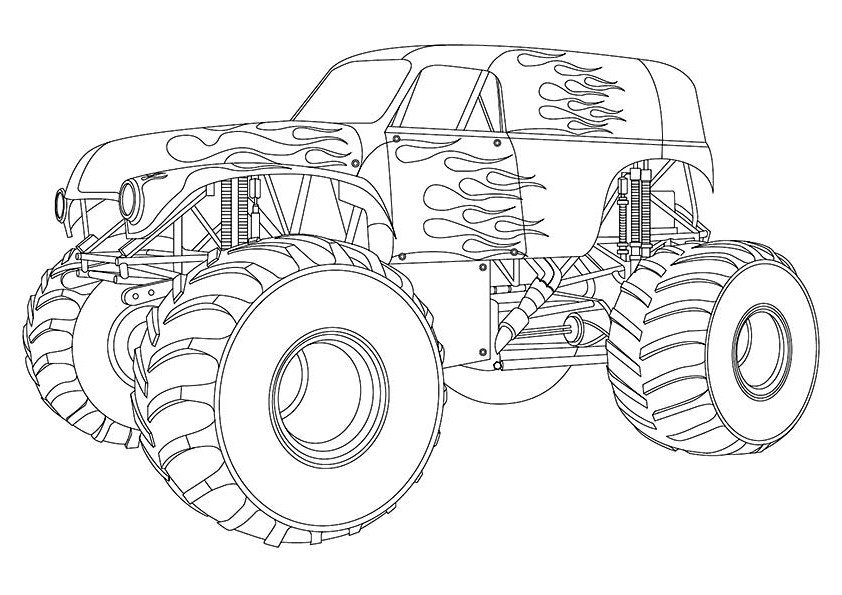 Monster truck coloring pages printable for free download