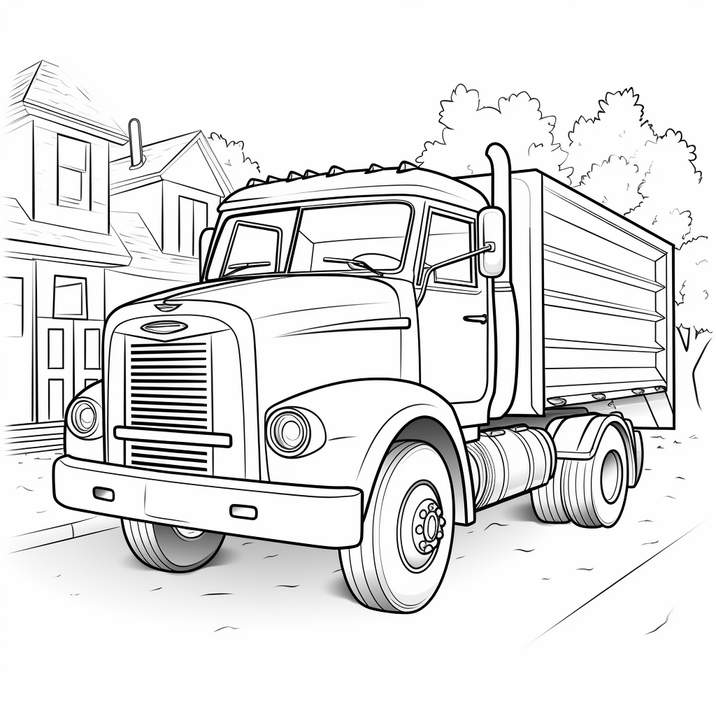 Garbage truck printable coloring pages