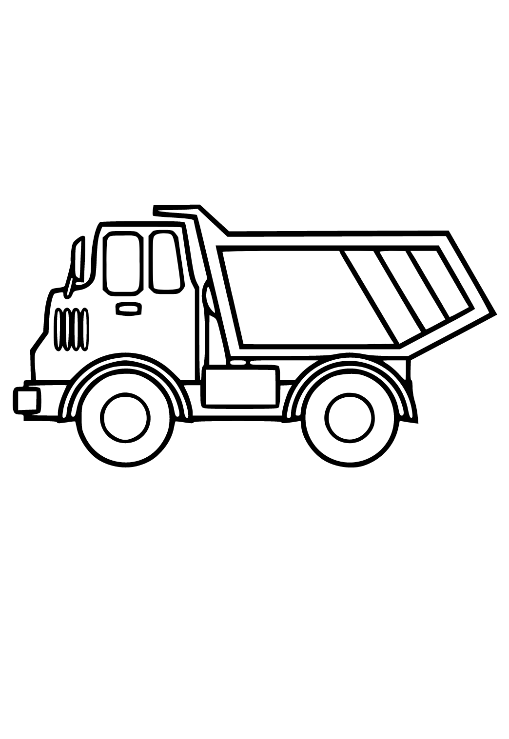 Free printable dump truck easy coloring page for adults and kids