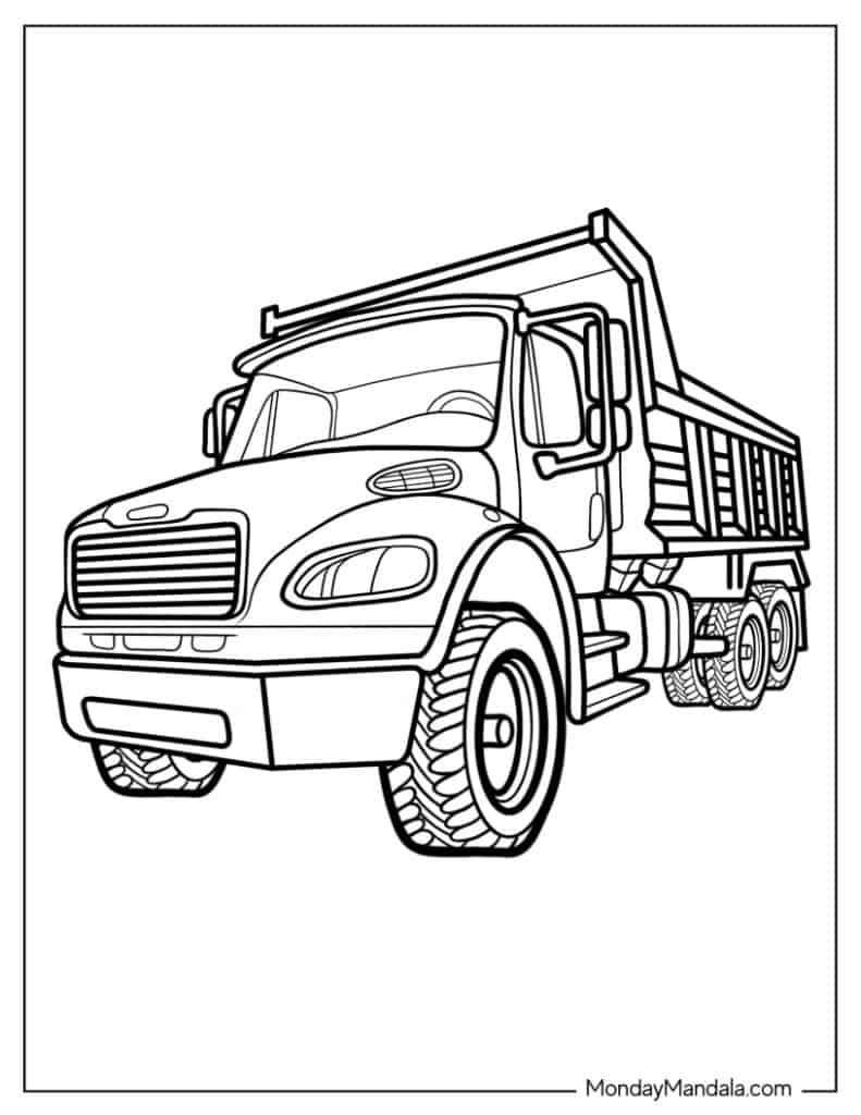 Truck coloring pages free pdf printables