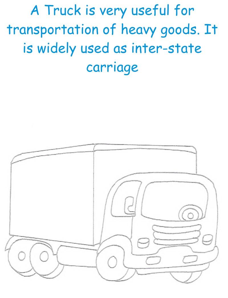 Truck printable coloring page for kids