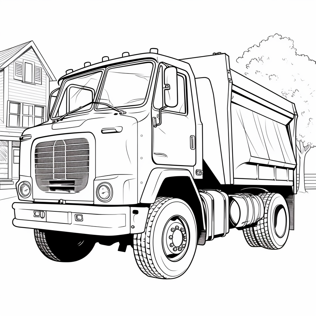 Garbage truck printable coloring pages