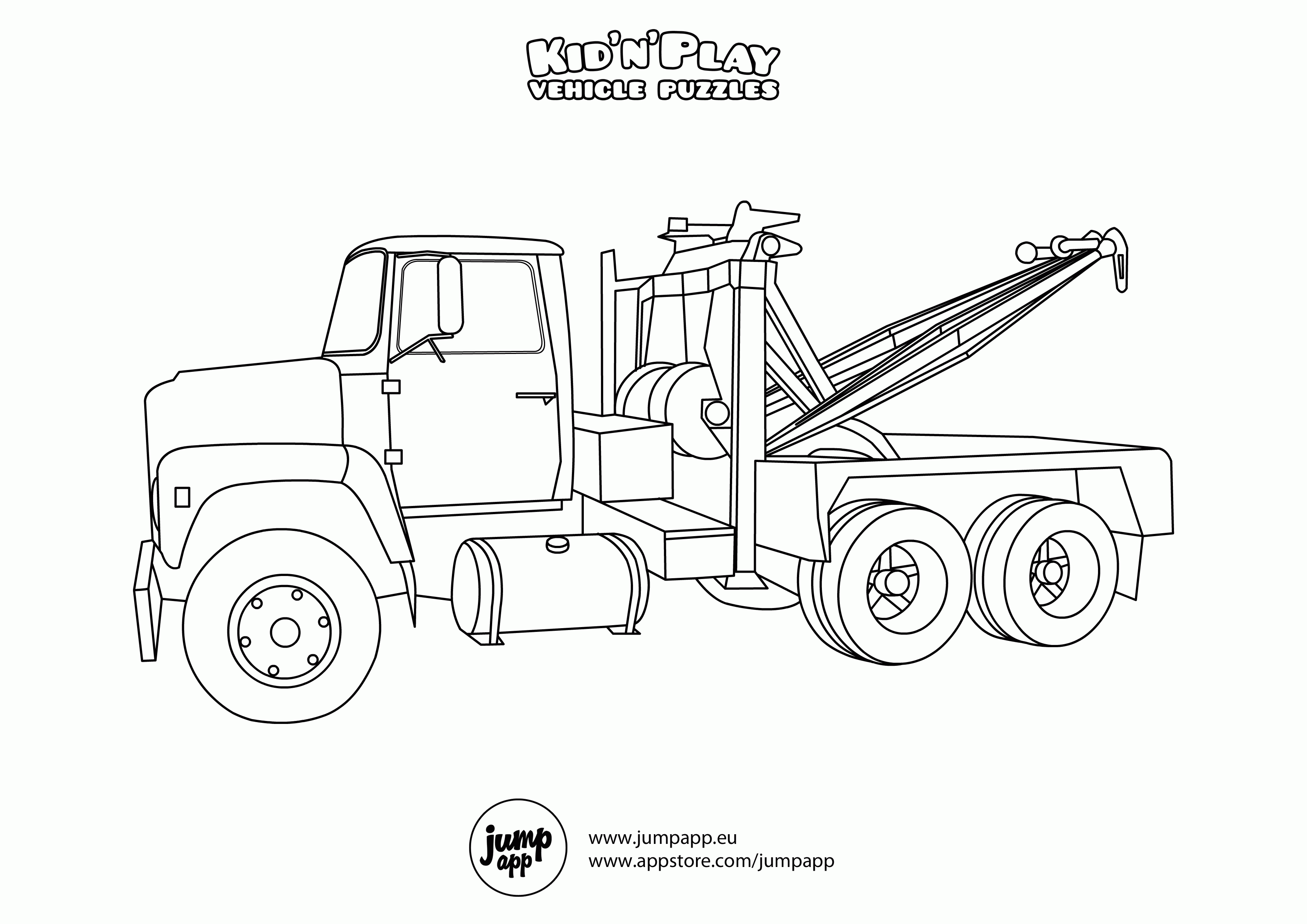 Truck coloring pages tow clip art