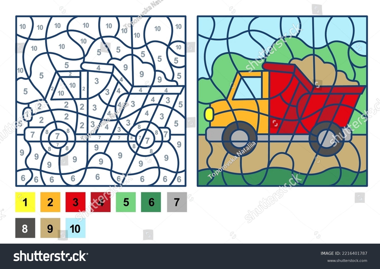 Puzzle game truck car color by stock vector royalty free