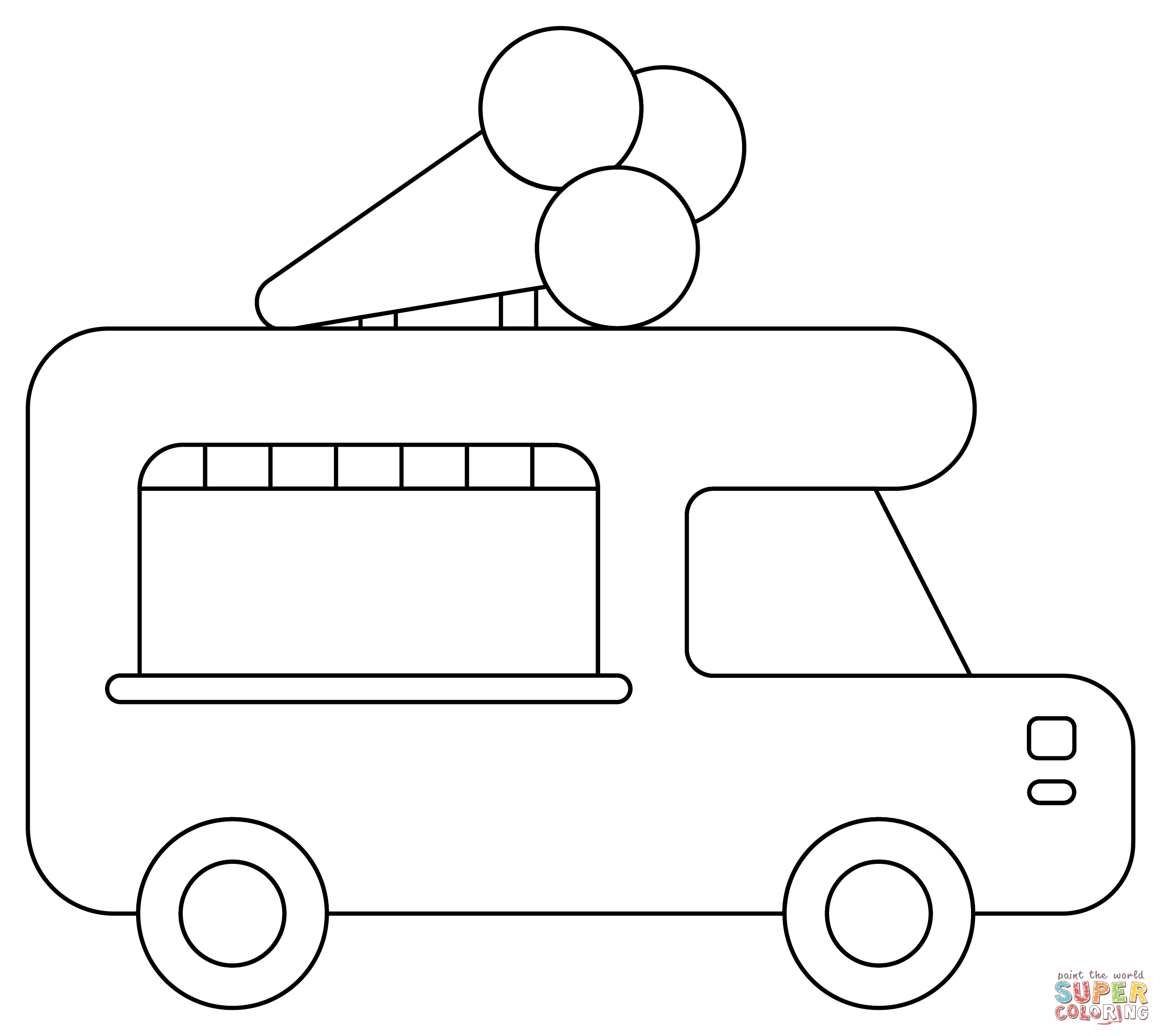 Ice cream truck coloring page free printable coloring pages