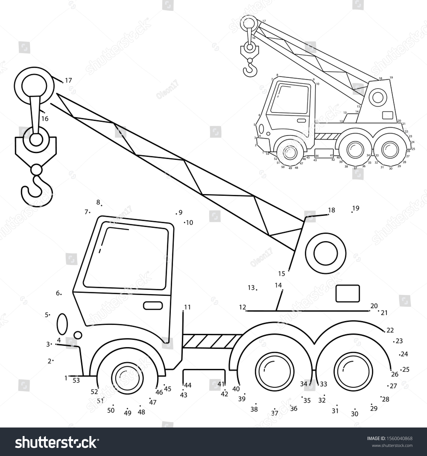 Puzzle game kids numbers game truck stock vector royalty free