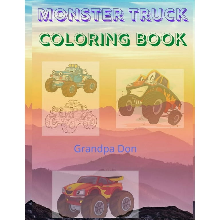 Grandpas puzzle books monster truck coloring book paperback