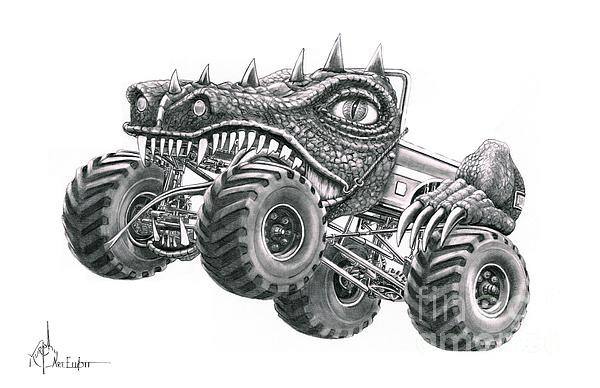 Monster truck drawing jigsaw puzzle by murphy elliott