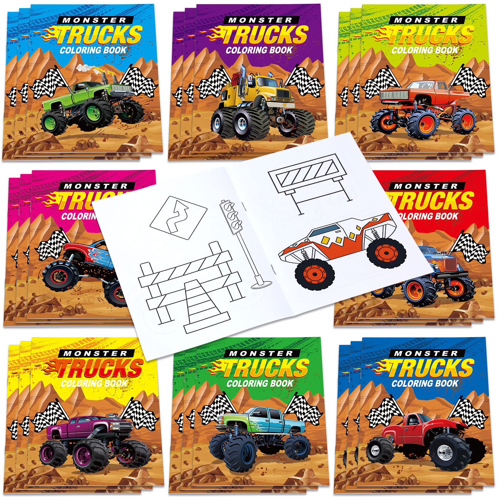 Pcs coloring books truck party favor bulk for kids mini diy art drawing book truck activity sheets coloring book for truck themed birthday goodie bag filler classroom supplies toys