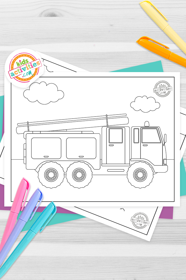 Free printable fire truck coloring pages kids activities blog