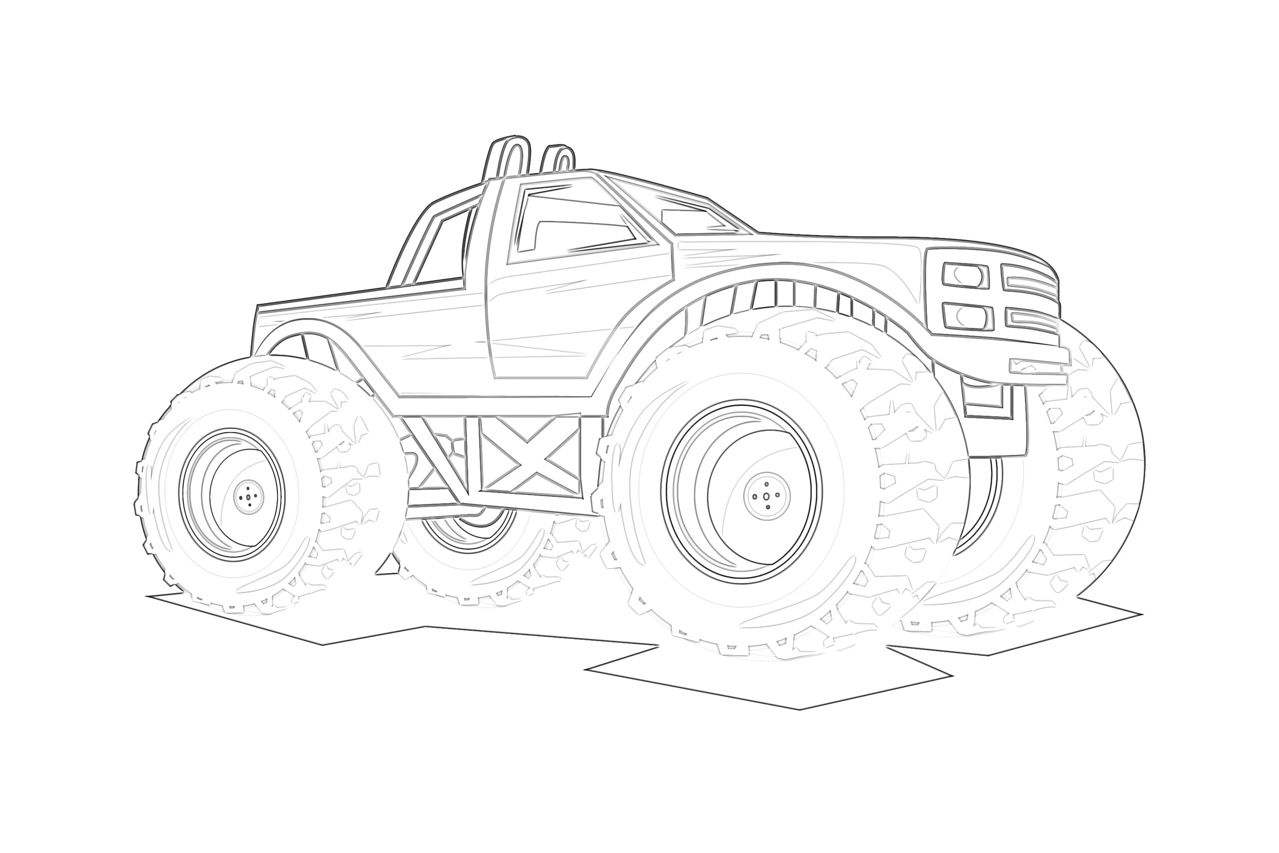 Printable biggest monster truck coloring page