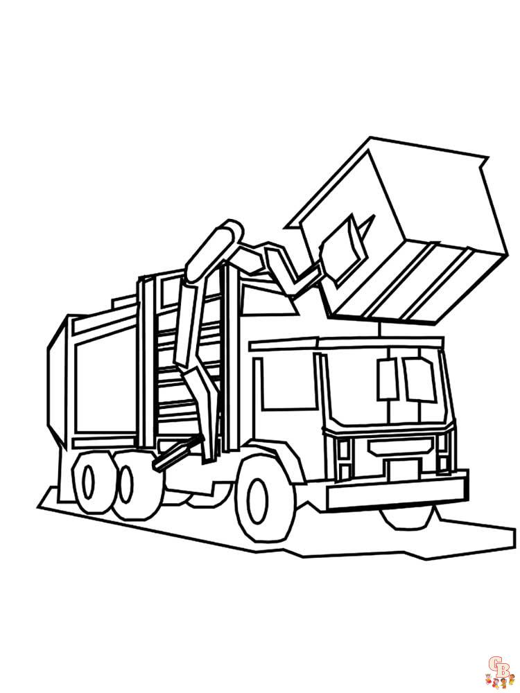 Free garbage truck coloring pages