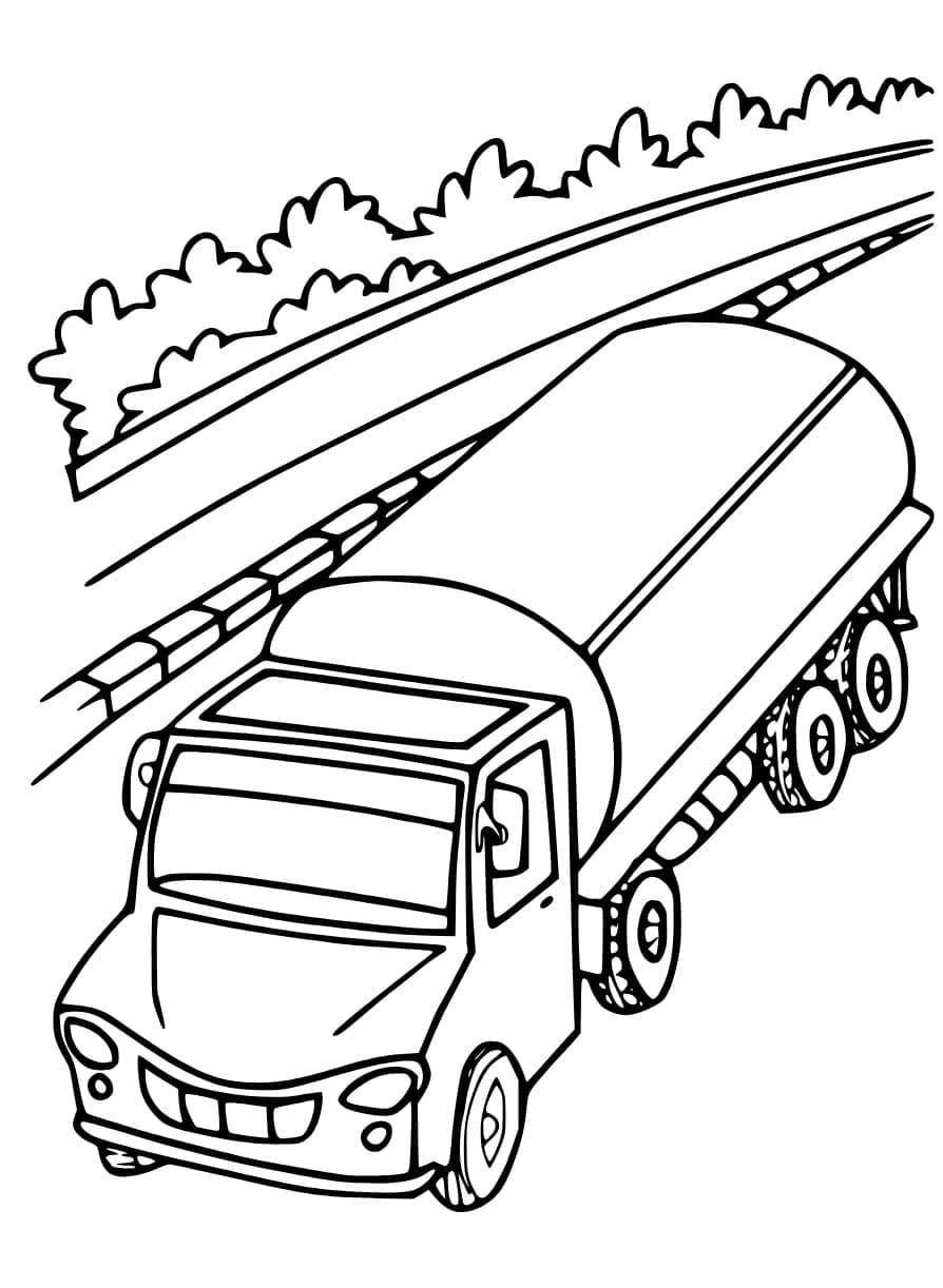 Tanker truck to print coloring page