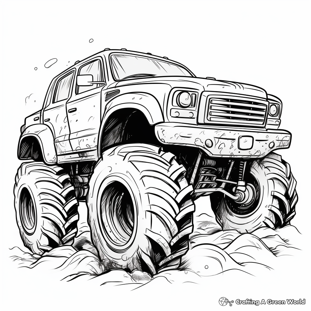 Mud truck coloring pages