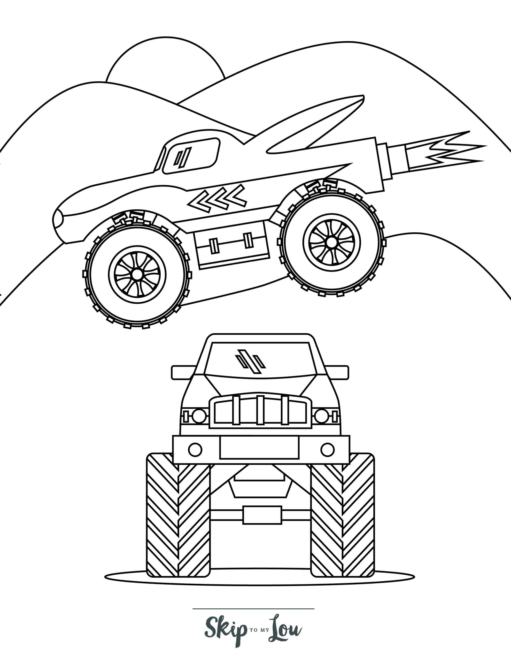 Free printable monster truck coloring pages skip to my lou