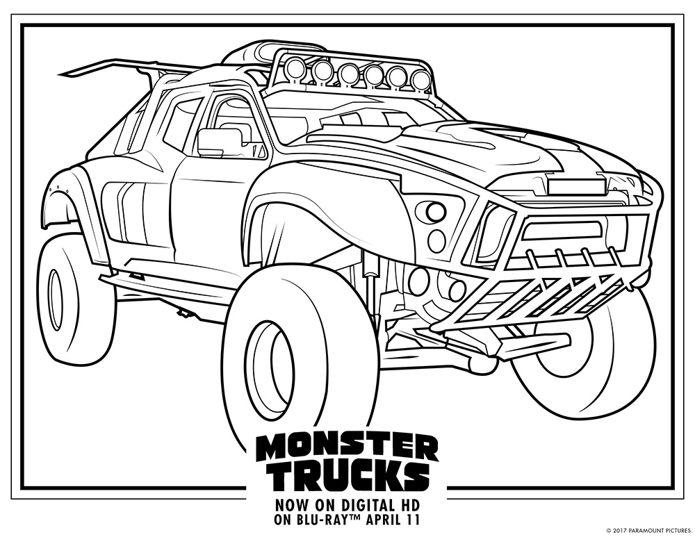 Monster trucks printable coloring pages â all for the boys
