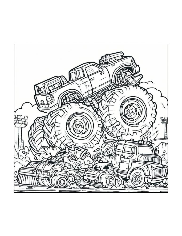 Free monster truck coloring pages for kids