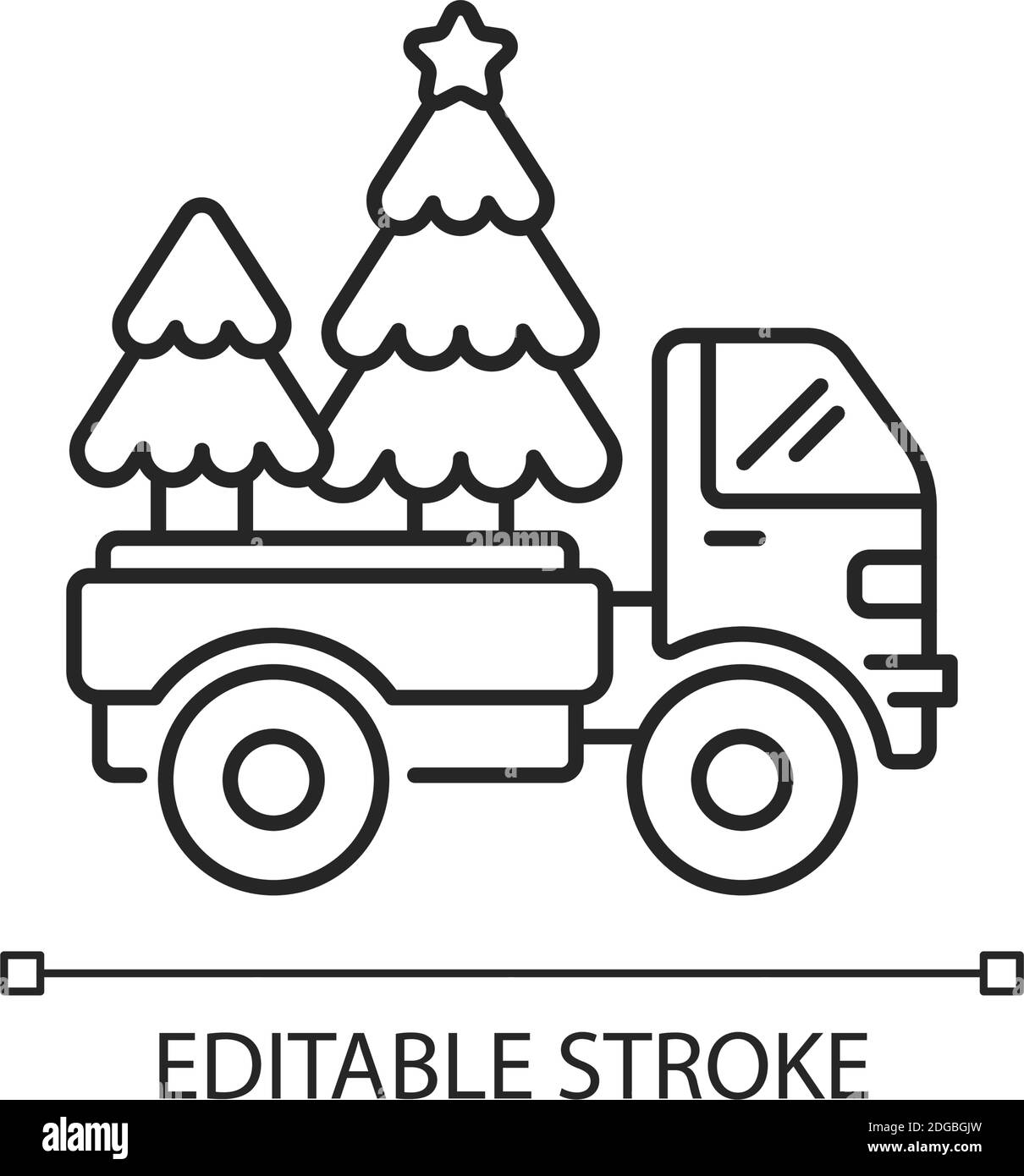 Truck with christmas tree black and white stock photos images