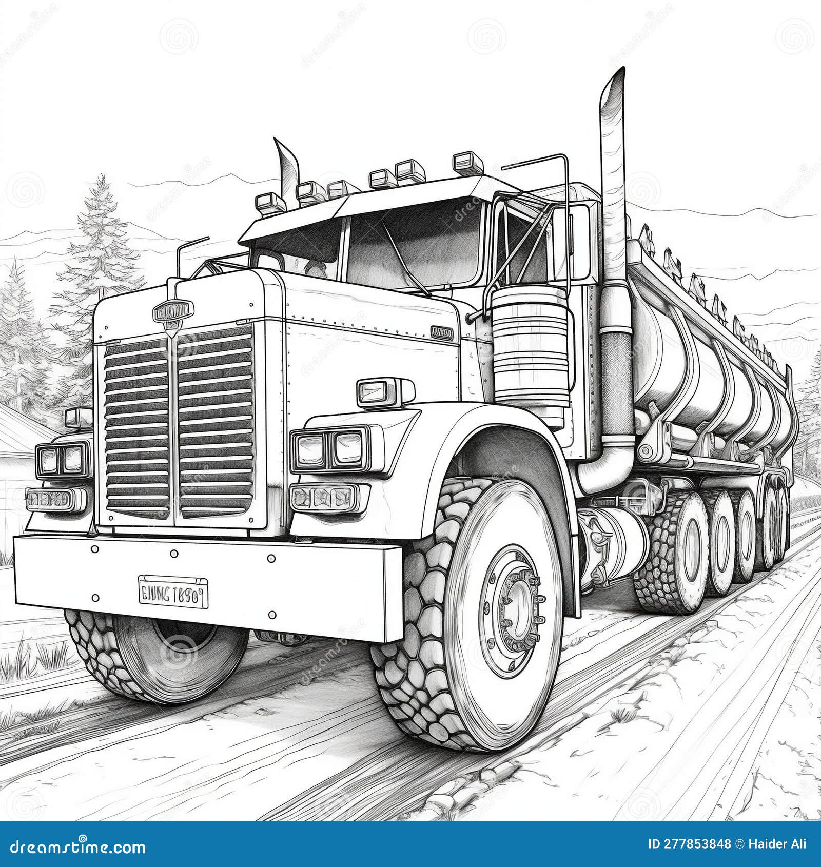 Coloring pages trucks stock illustrations â coloring pages trucks stock illustrations vectors clipart