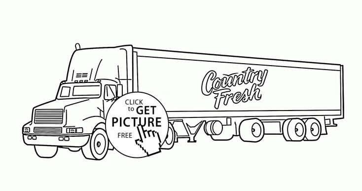 Semi truck trailer coloring page for kids transportation coloring pages printables free