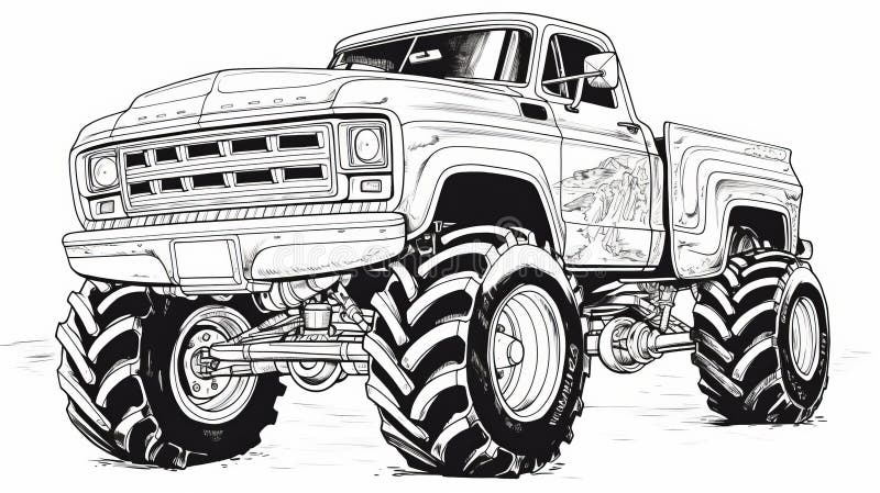 Monster truck coloring page stock illustrations â monster truck coloring page stock illustrations vectors clipart