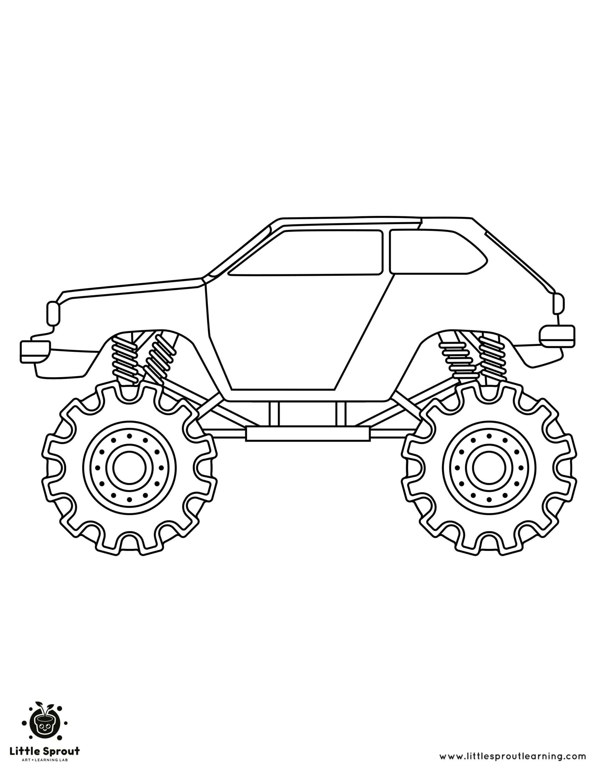 Best monster truck coloring pages top little sprout art