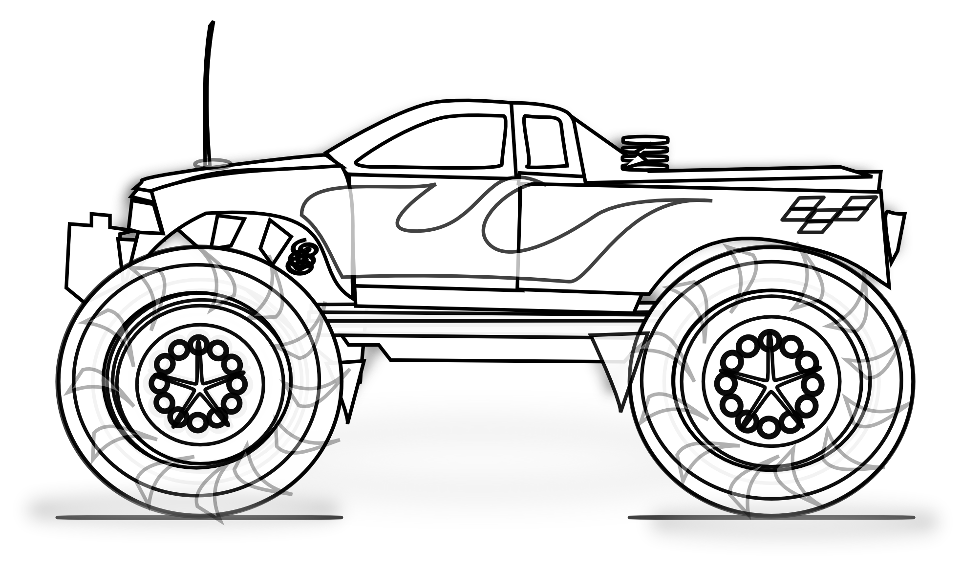 Free printable monster truck coloring pages for kids