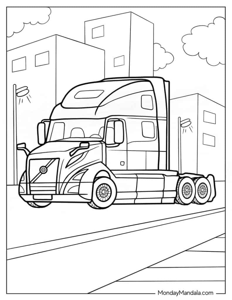 Truck coloring pages free pdf printables