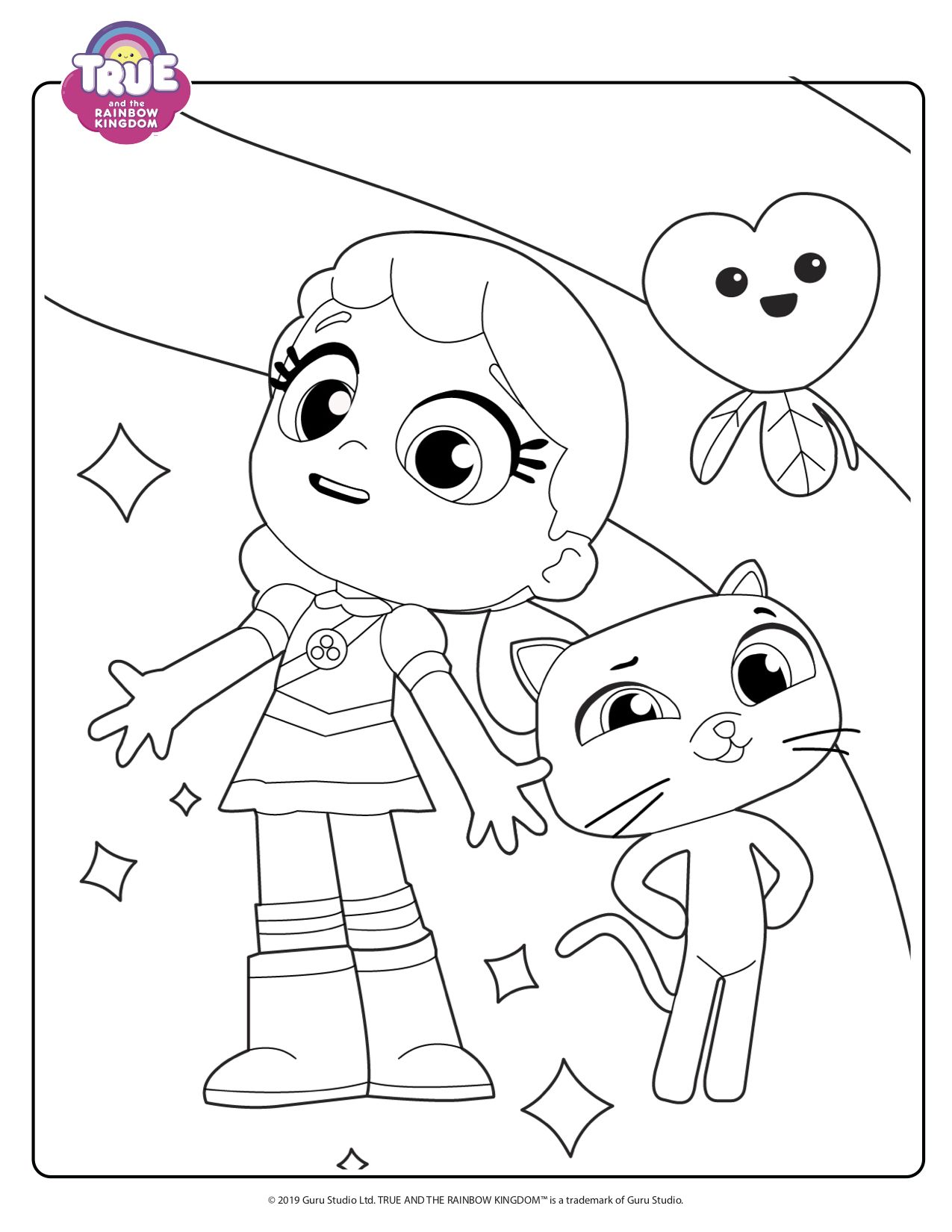 True and the rainbow kingdom coloringactivity sheets cat coloring book coloring pages cat coloring page