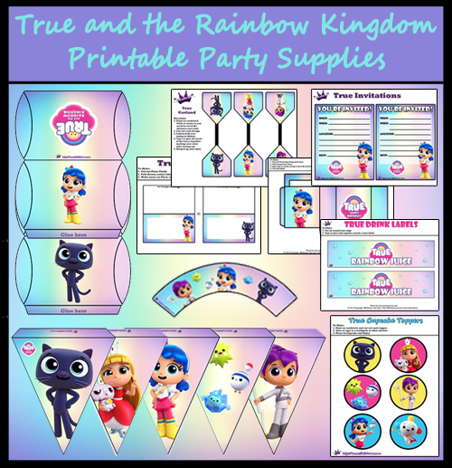 True and the rainbow kingdom party printables â