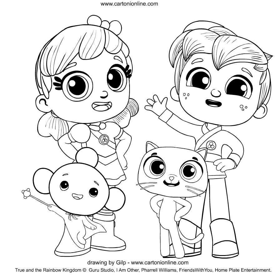 True and the rainbow kingdom coloring page