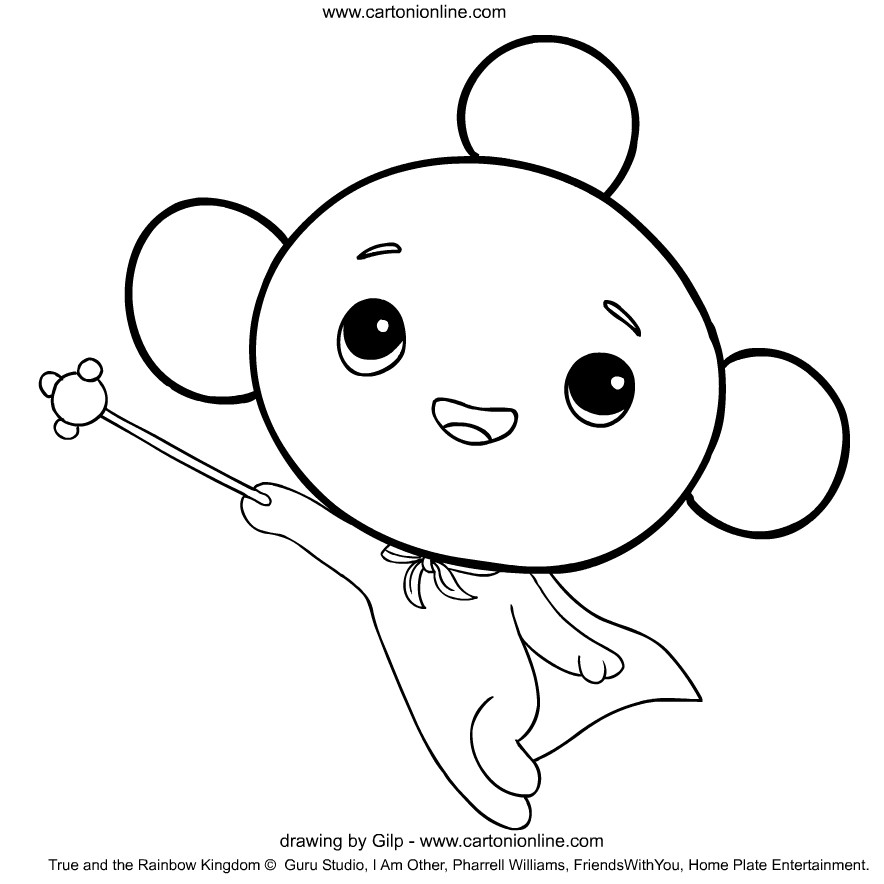 Rainbow king from true and the rainbow kingdom coloring page